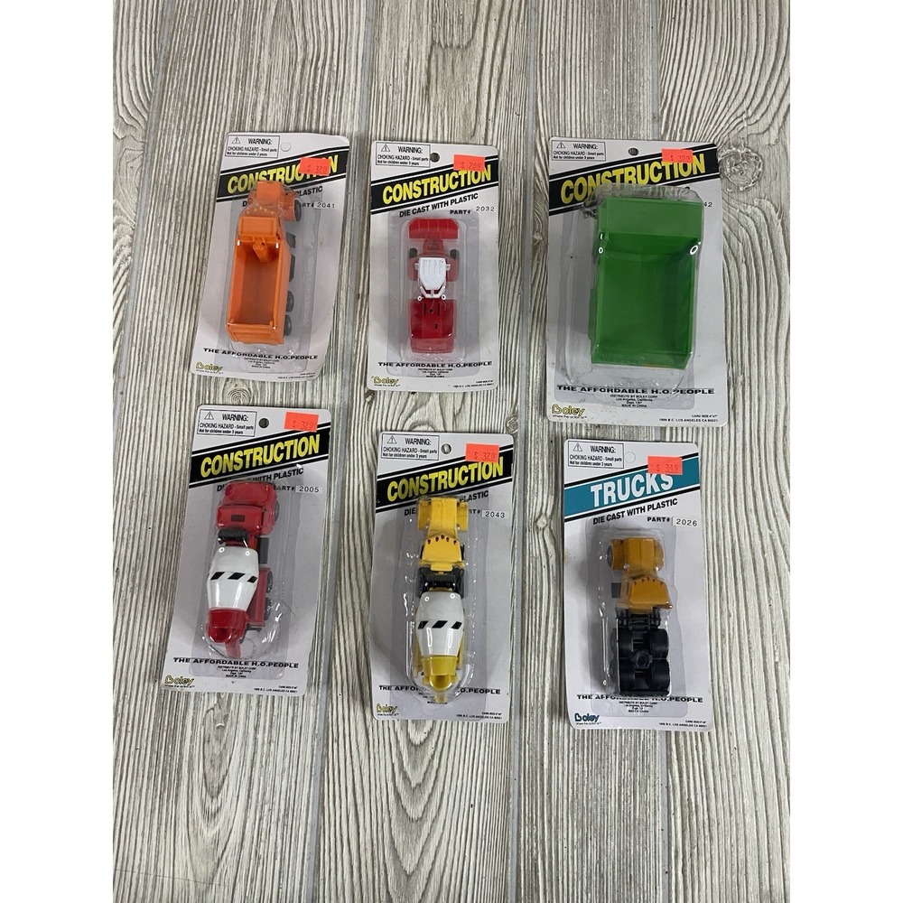 Lot Of 6 Boley Construction Vehicles HO Scale Dump Truck Cement  Truck Semi ETC